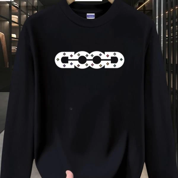 男装美式重磅增高长袖恤男春秋新款潮牌印花宽松休闲百搭打底衫