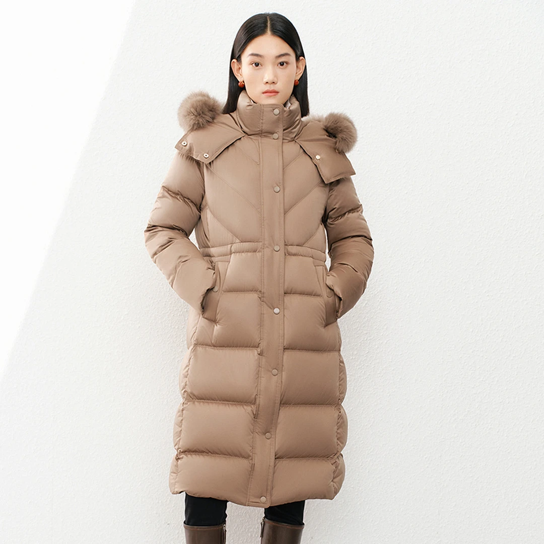 【岚岚专属】连帽加厚冬季休闲高级感保暖中长外套女CR00488D1