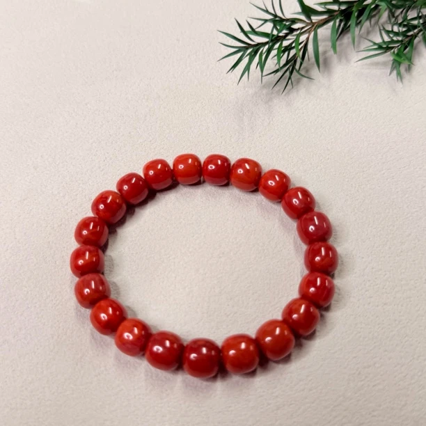 【六六中古】单圈南红玛瑙手串yk409珠子卡9.5-10