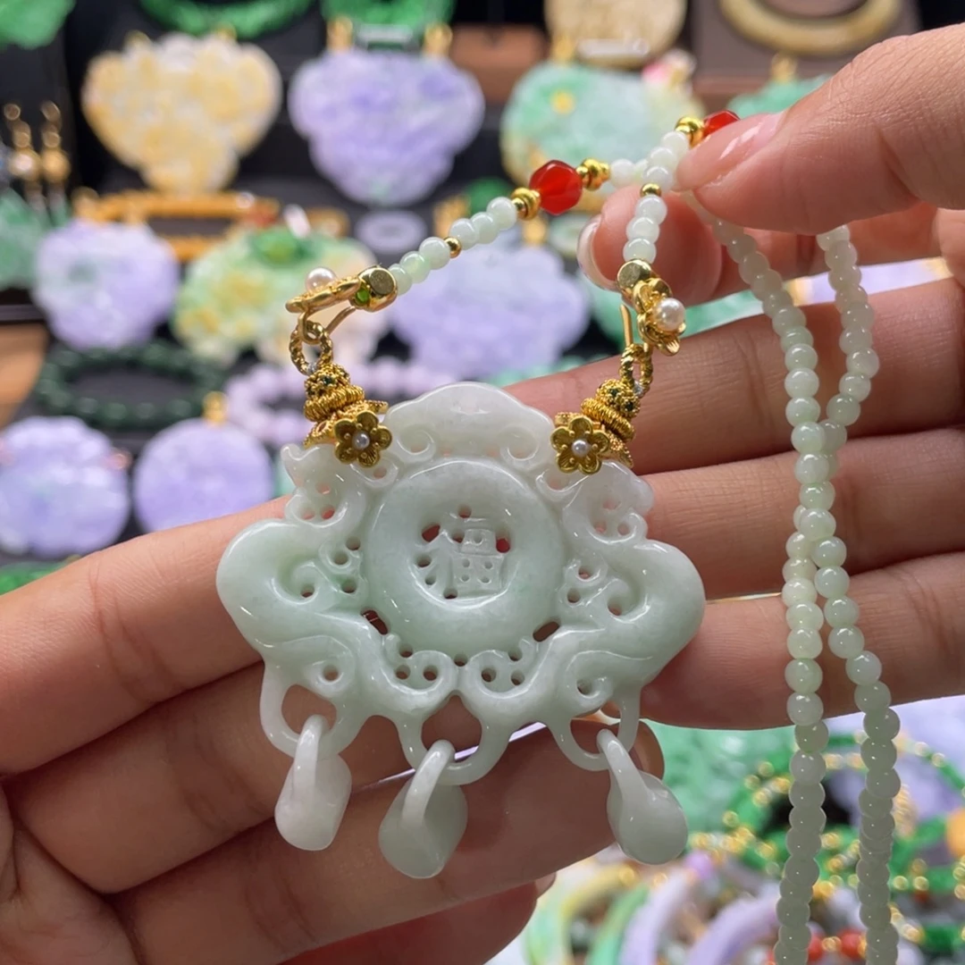 翡翠未镶嵌颈饰代编织