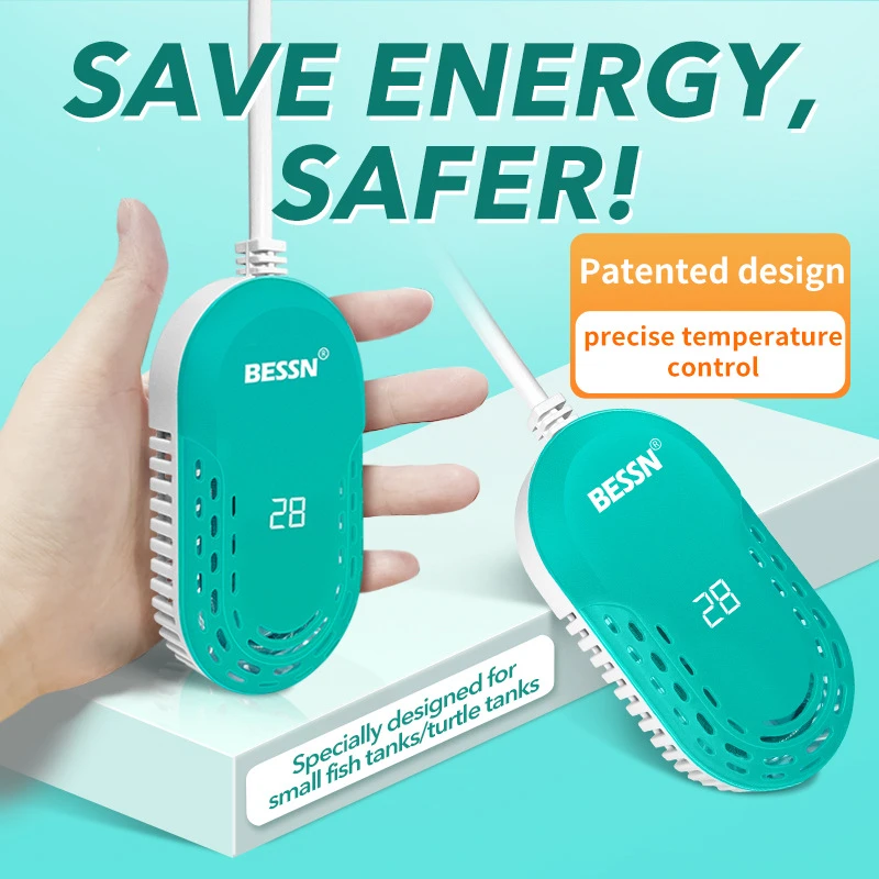 BESSN鱼缸加热棒自动恒温离水断电加热器小型迷你乌龟专用加热棒