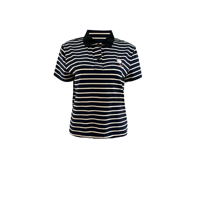 【线条小狗】干爽透气经典百搭条纹polo短袖T   6S360T3719