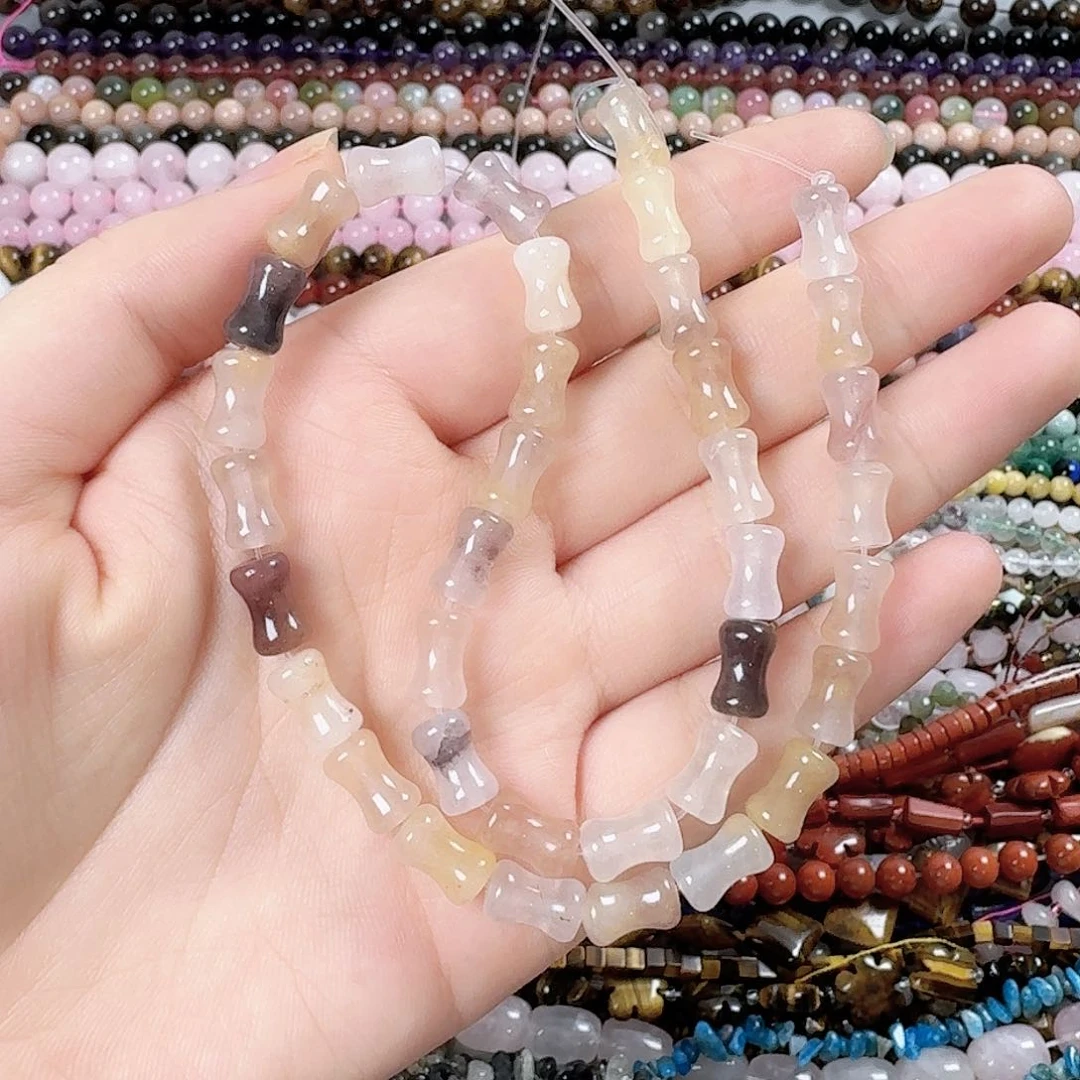 玛瑙/玉髓未镶嵌珠宝半成品紫罗兰竹节一条