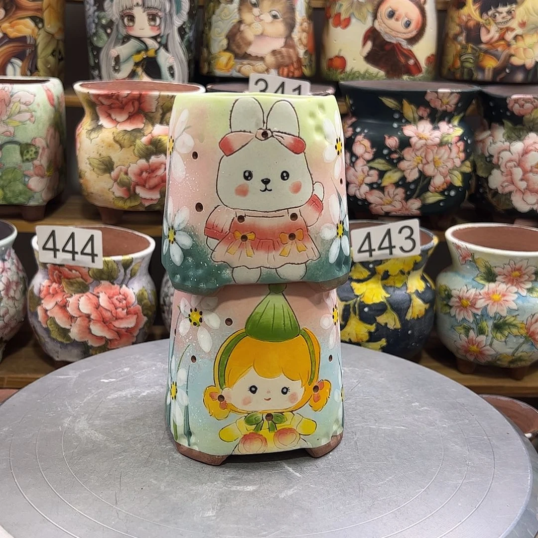 柒***寶景德镇炫彩手绘景德镇陶瓷花盆