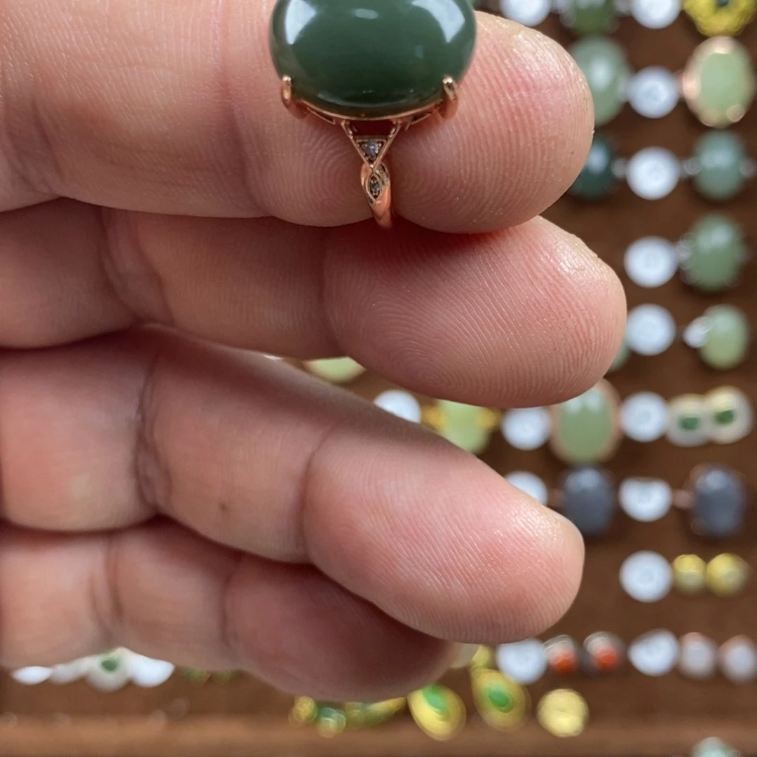 和田玉（青玉）戒指合金