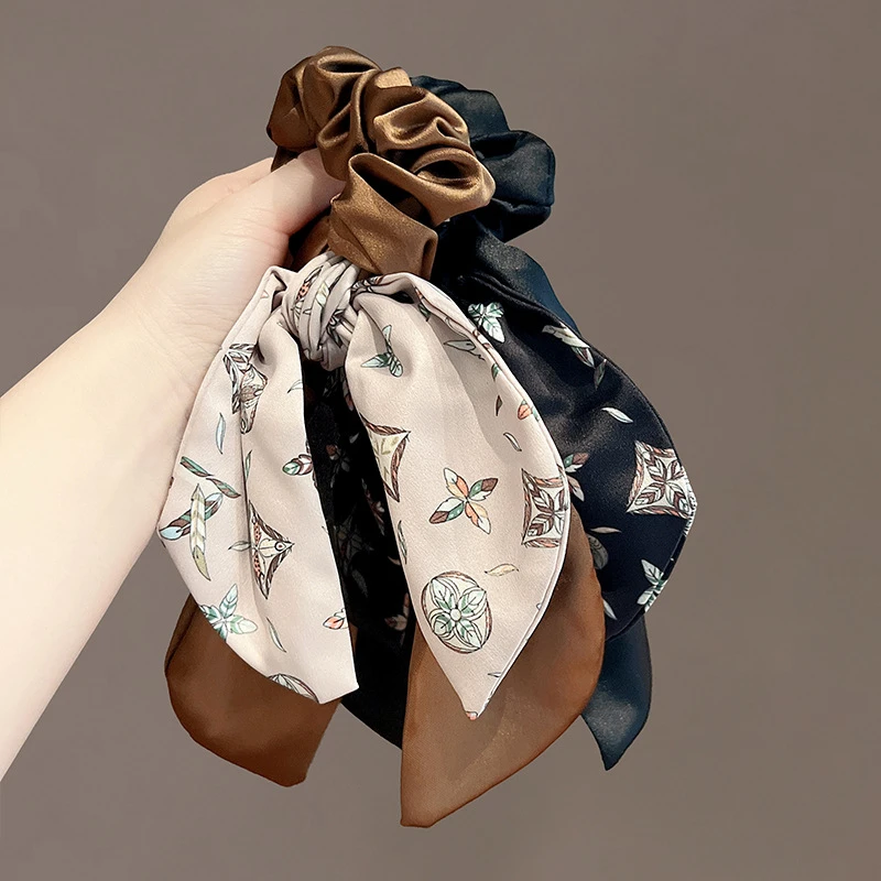 饰蝴蝶结发饰简约复古法式低马尾发带绳女绳飘带大肠发圈