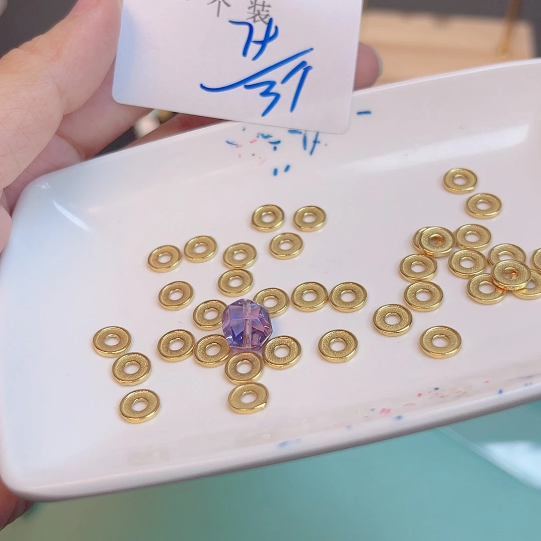 水晶珠宝半成品银S925镀金镶嵌209 。