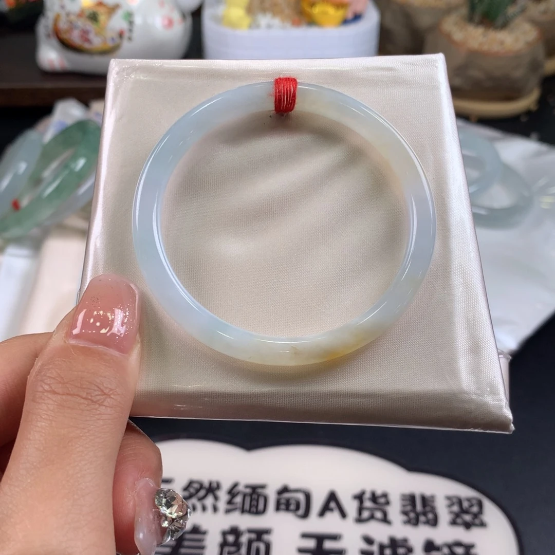 翡翠未镶嵌手镯53圈口