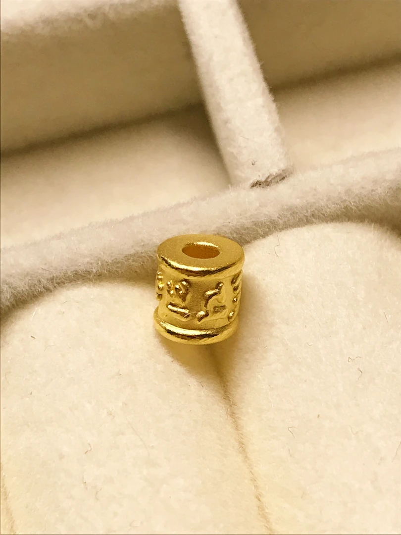 足金999   硬金工艺   DIY编绳串珠六字真言直管珠