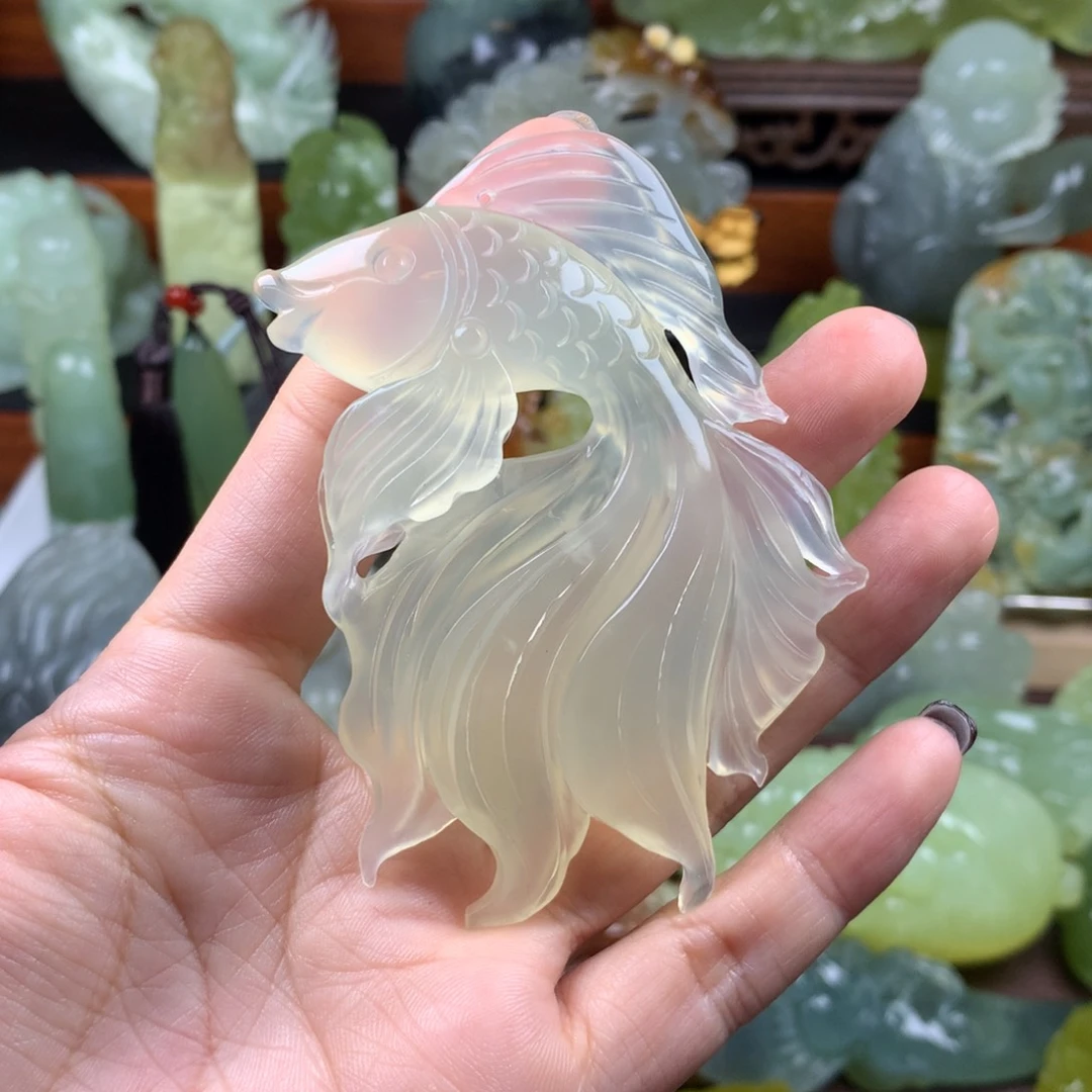 岫玉未镶嵌手把件锦**华