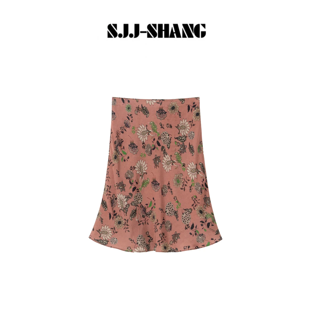 SJJ-SHANG【夏花】25ss重磅桑蚕丝定制印花半身裙q134782p