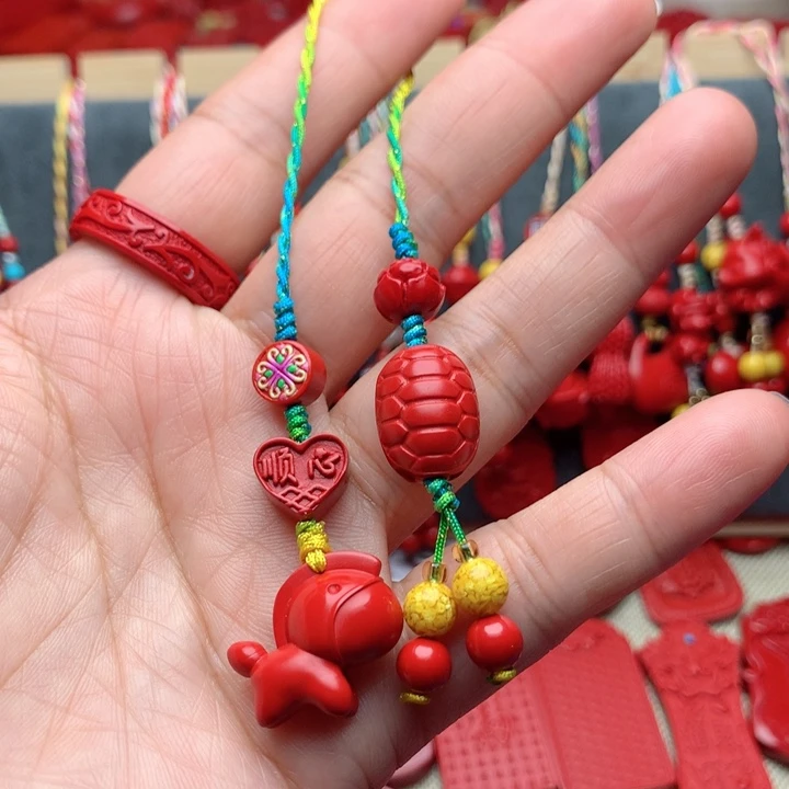 天然辰砂工艺品朱砂手机坠