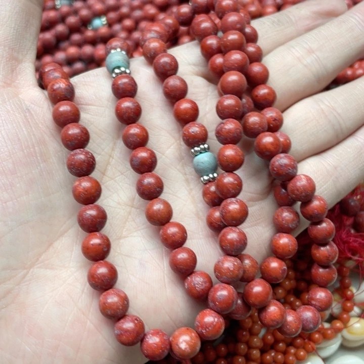 玛瑙/玉髓合金珠宝半成品一条8mm三姑娘毛衣链