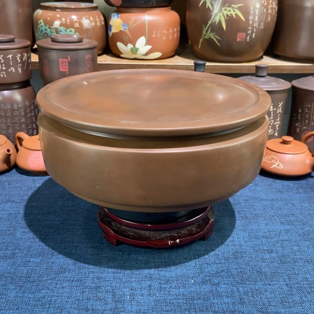 11建水紫陶手工精磨饼盒