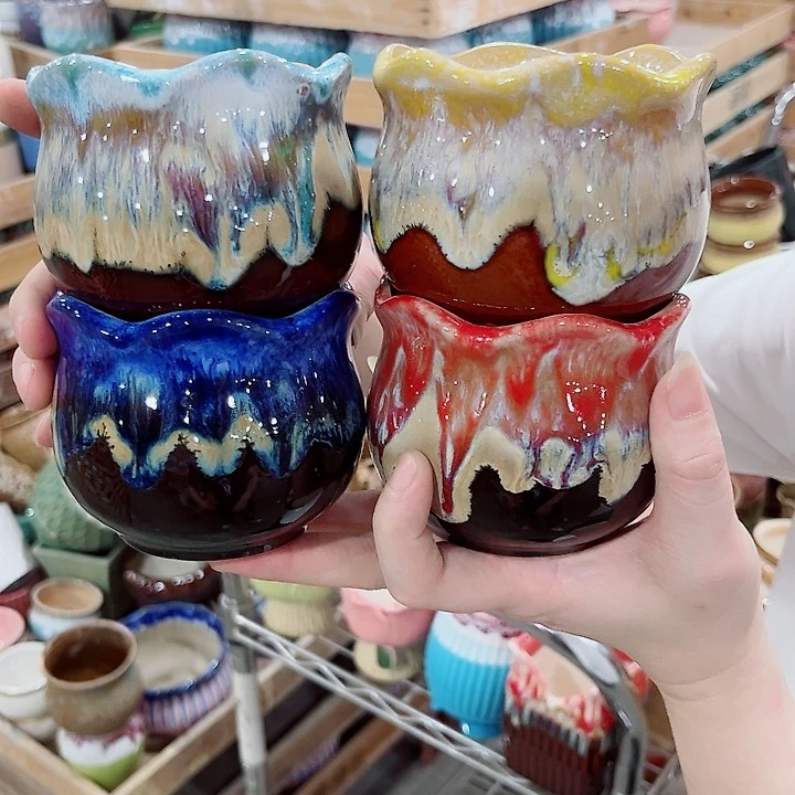 有孔.凑单10元陶瓷花盆发货！