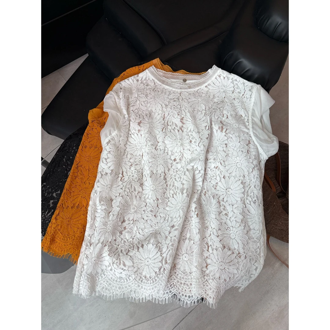 2025夏款新品【花边蕾丝背心上衣】小众洋气时髦花边蕾丝背心上衣