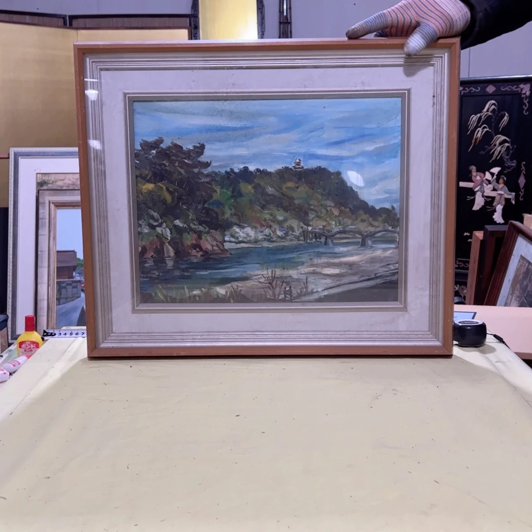 绘画A*屏风框画茶空间设计