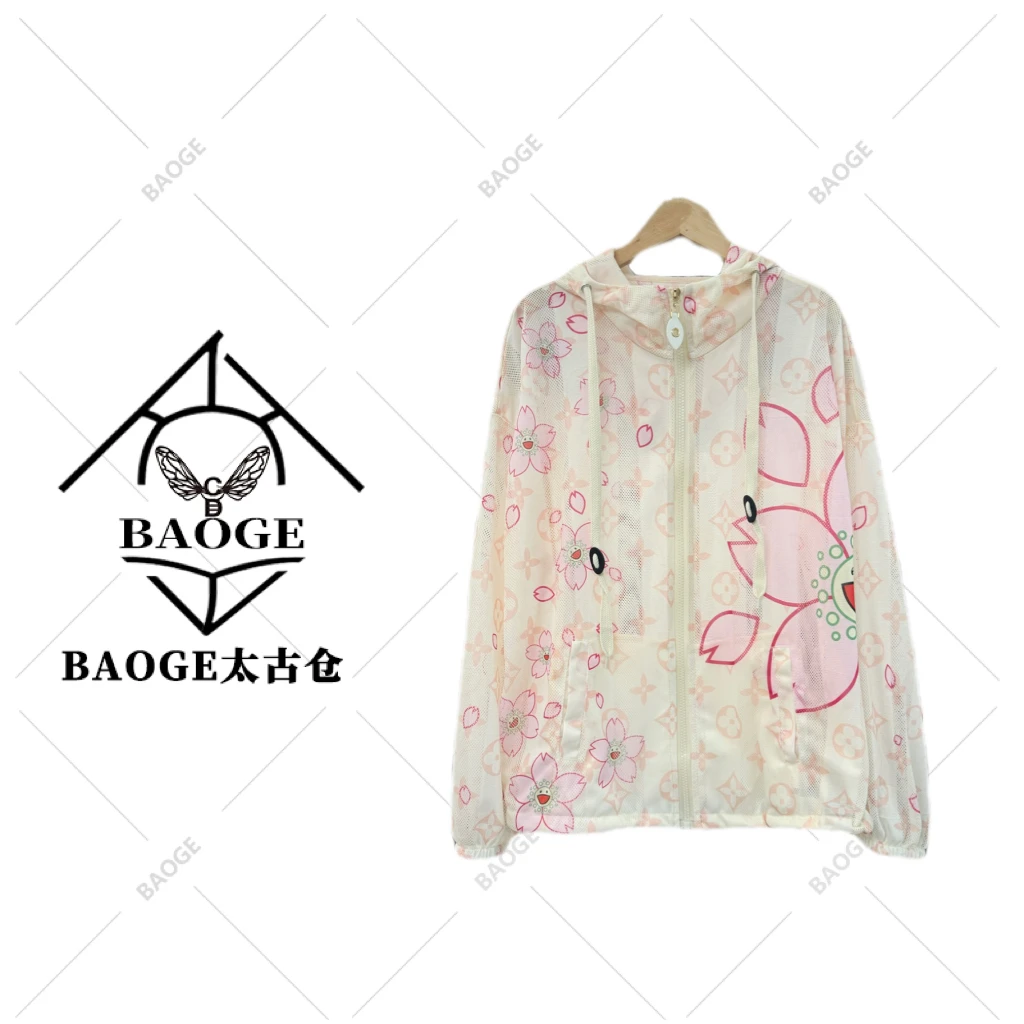 【BAOGE太古仓】落樱缤纷~特殊冰感网眼透气面料~ 连帽防晒衣