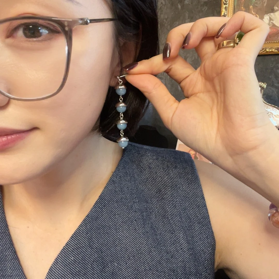 黄铜925银琉璃耳钉