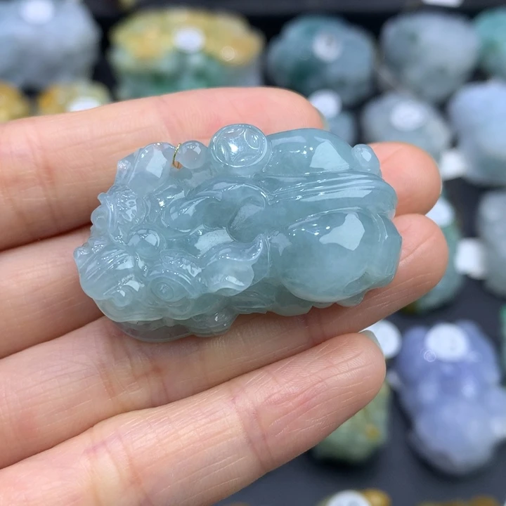 翡翠未镶嵌颈饰天然缅甸A货翡翠貔貅吊坠