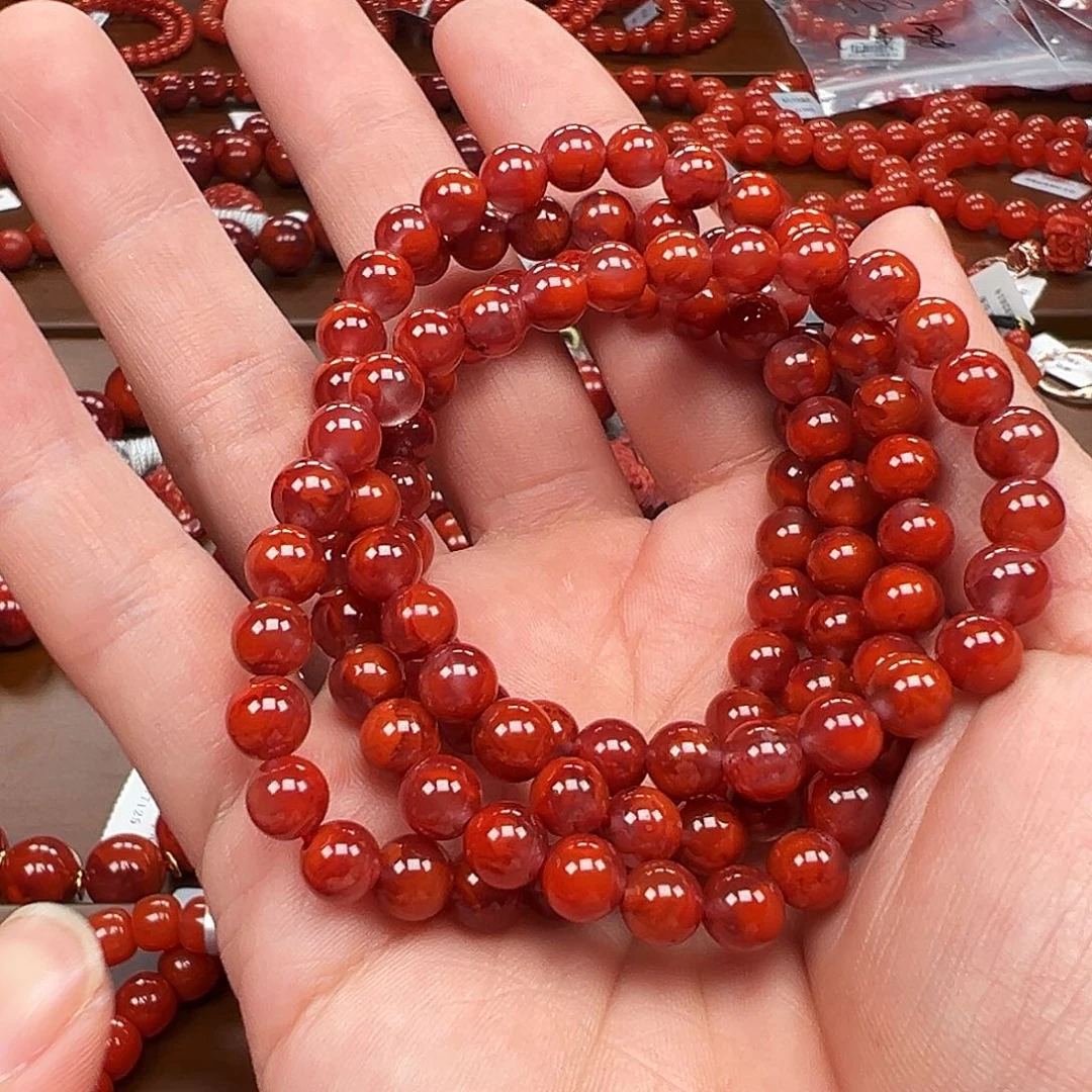 南红玛瑙未镶嵌手链