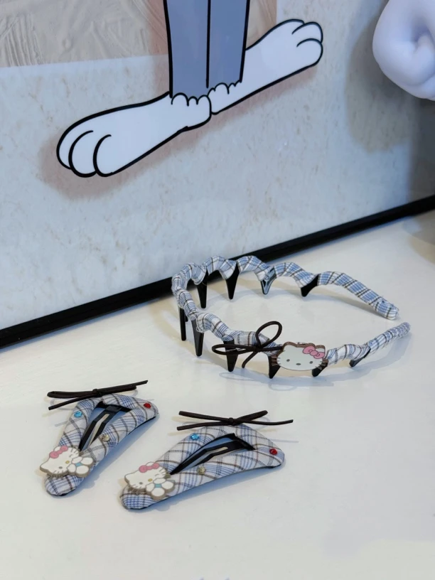 23367条纹KT高颅顶发箍对夹