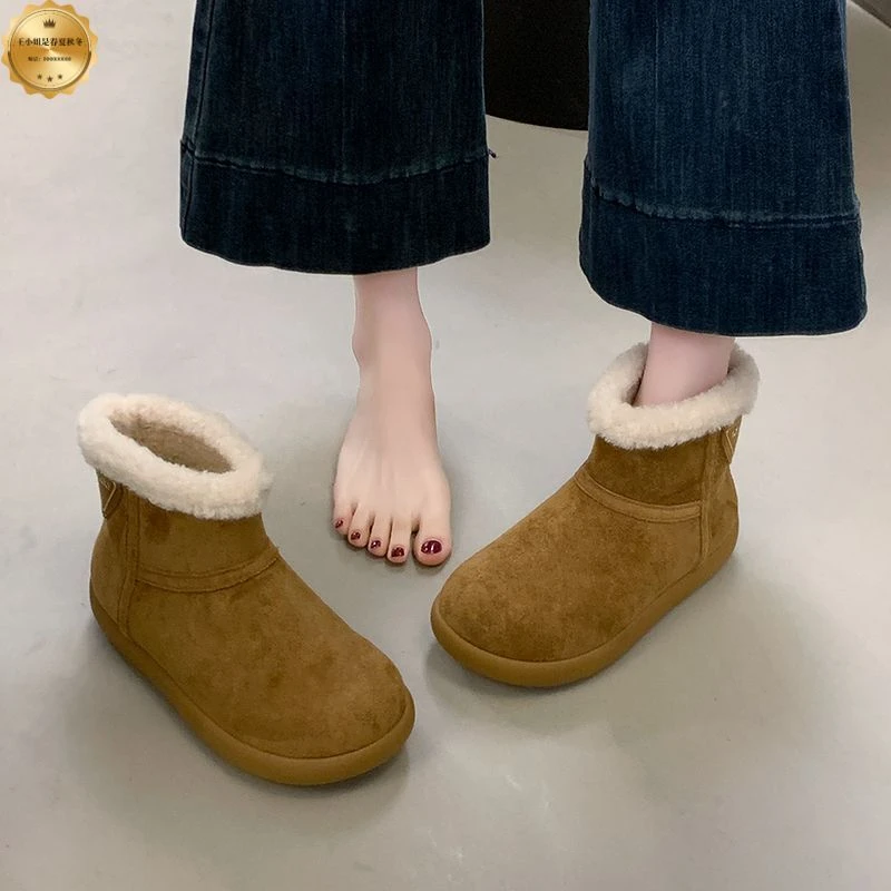 加绒防滑小土豆东北大棉鞋女冬款保暖毛毛勃肯短靴外穿时尚雪地靴