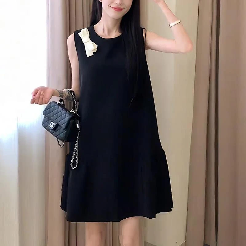 VOCKOO官方法式小香风无袖背心连衣裙女夏季2025新款时尚气质宽松