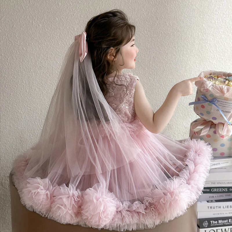 女童夏季无袖公主裙2025新款儿童连衣裙小女孩轻奢蓬蓬裙礼服裙子