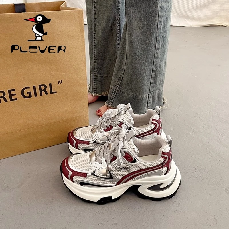 PLOVER断码特价健步鞋女2025新款百搭轻便防滑运动休闲鞋小白鞋潮