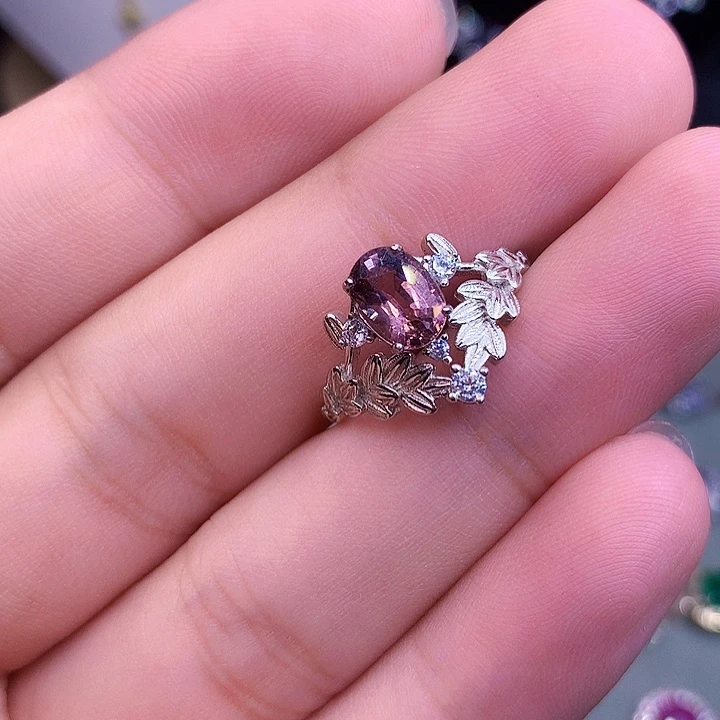 碧玺戒指银S925镶嵌