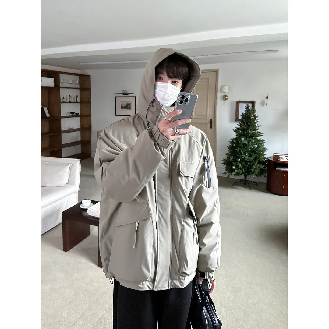 高林凡 登山户外旅游百搭的一件工装连帽冲锋衣男友风棉服 休闲