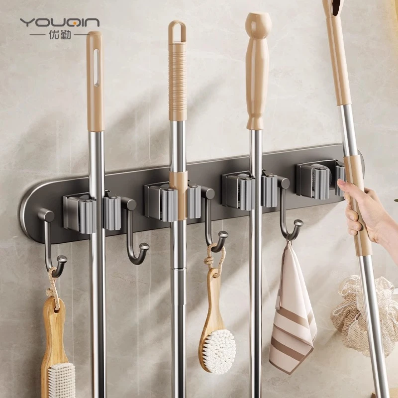 拖把架免打孔拖把夹拖把挂钩卫生间挂架神器强力壁挂收纳承重厨房