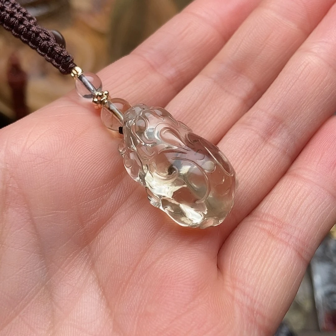 水晶天然水晶吊坠未镶嵌扶*?