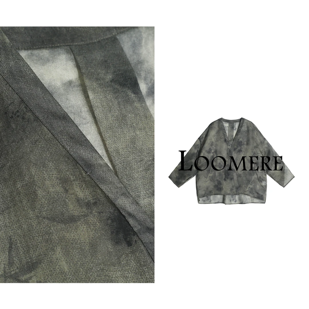 【清影】100%桑蚕丝提花欧根纱国风上衣外套 25QY717