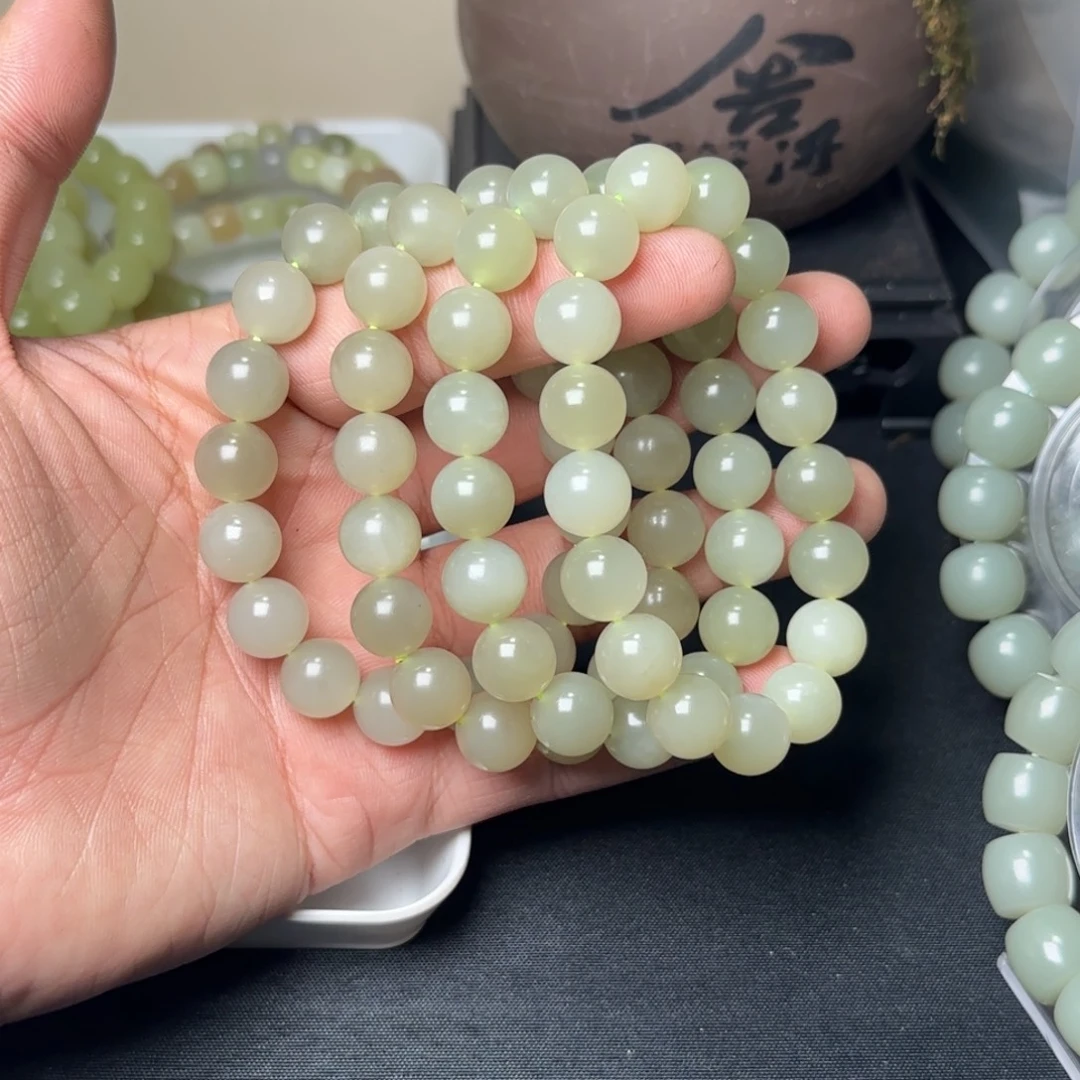 和田玉未镶嵌手串天然卡12多样性拍一发一