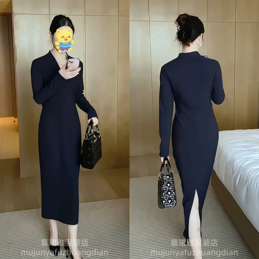 2025气质轻奢时尚长款女装连衣裙