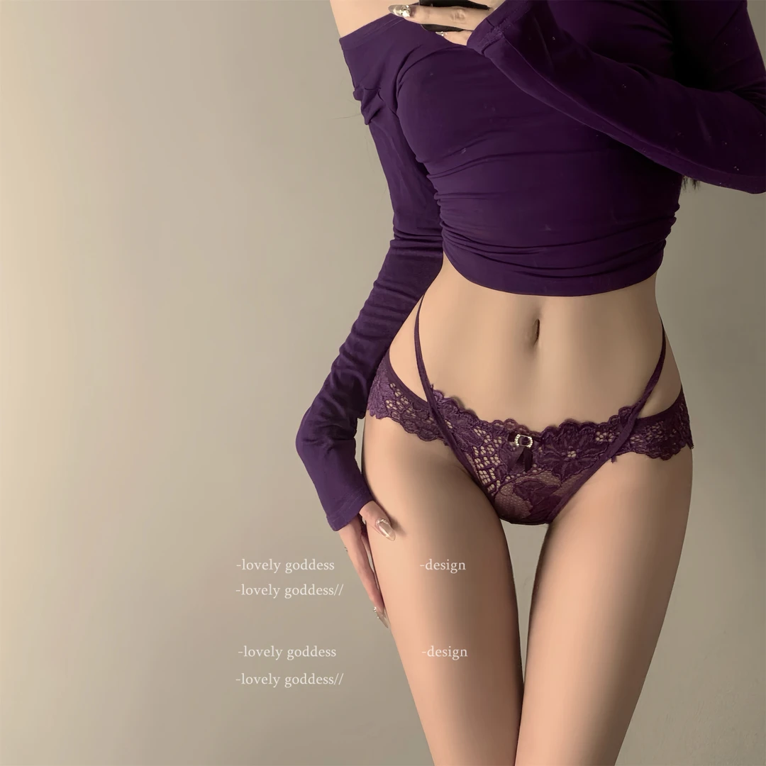 纯恋尤物*女神性感蕾丝花边三角内裤欧美蝴蝶结镂空女士内裤