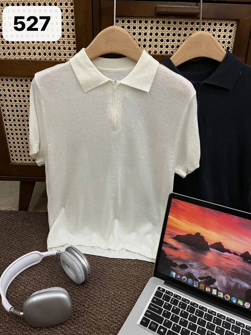 【南茜#527】常规款短袖修身型免烫夏季Polo衫上衣t恤白色韩版