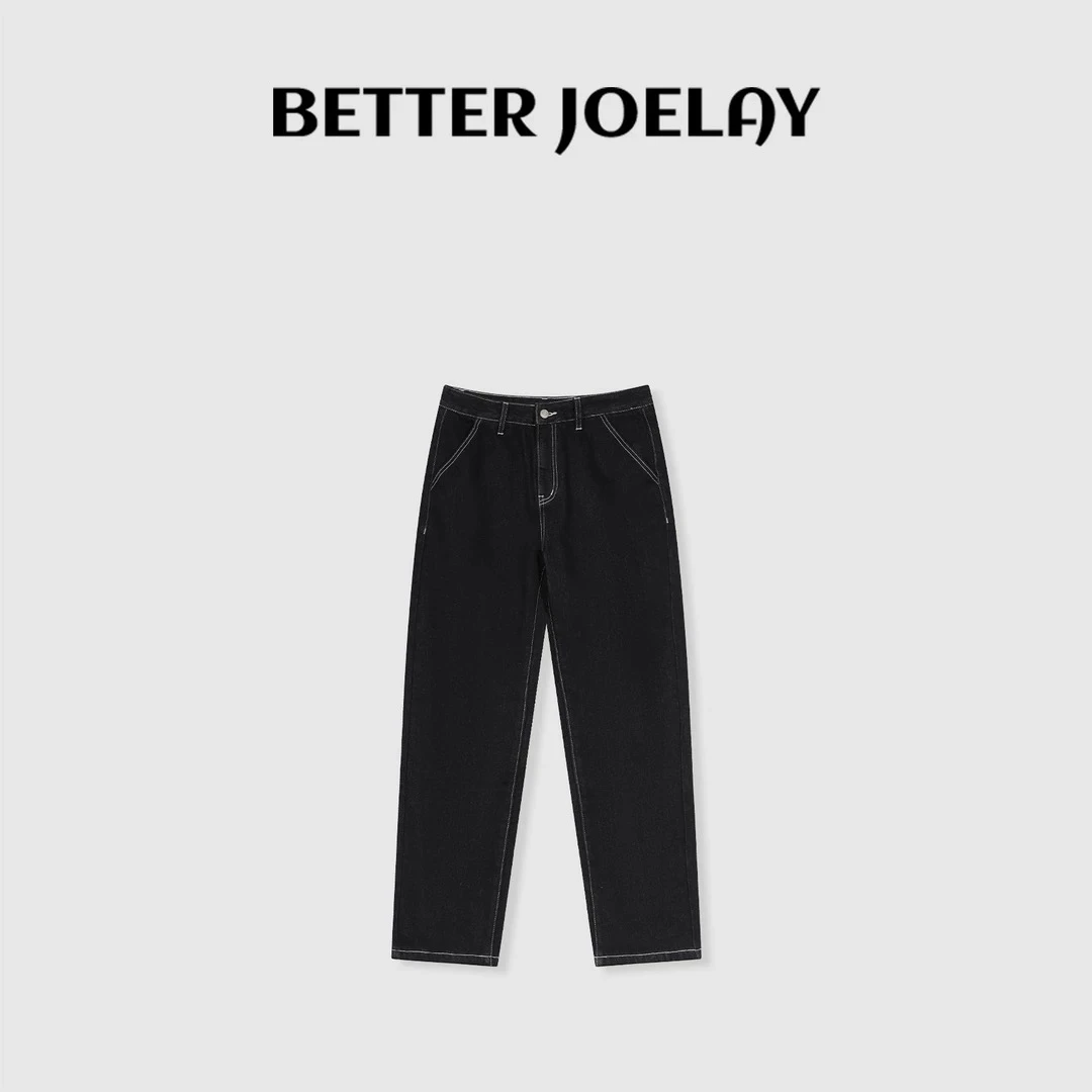 BETTERJOELAY -薄绒【浪漫情调】百搭时尚潮流复古休闲牛仔裤JG9313