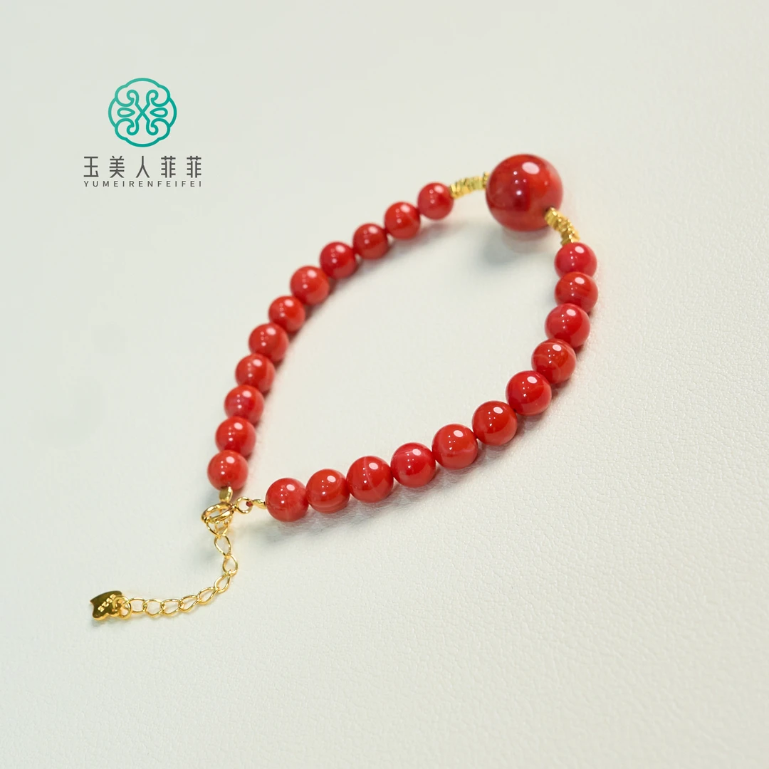 菲菲珠宝好~S925南红圆珠约6+mm手链/-多样性发一
