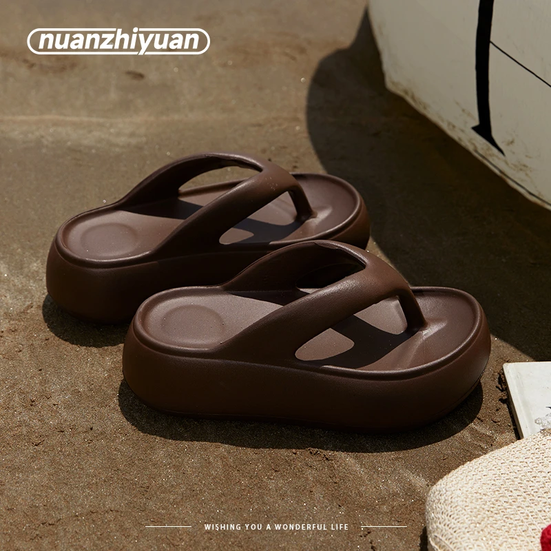 拖鞋女夏季外穿人字拖厚底增高防滑eva软底外出海边沙滩时尚凉拖