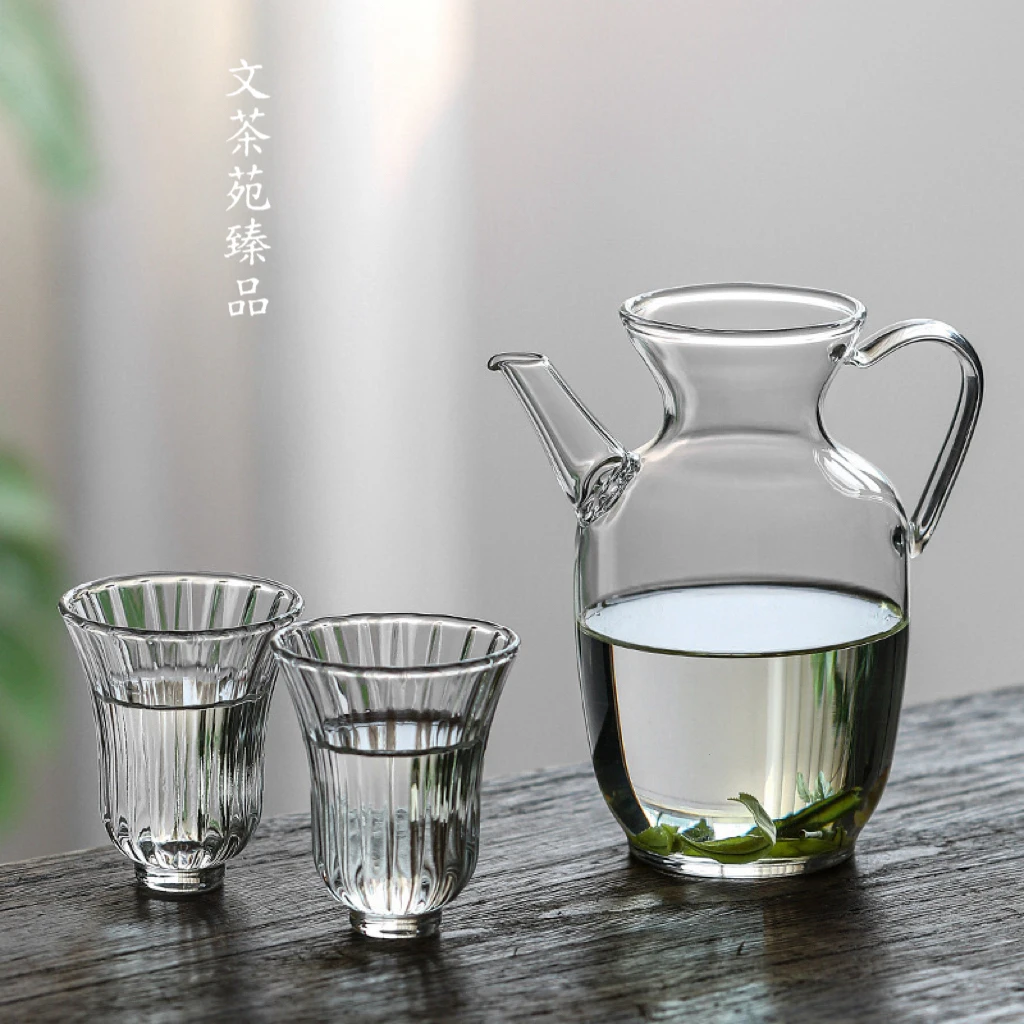 仿宋玻璃壶高硼硅耐高温中式绿茶小青柑泡茶执壶贵妃壶杯子茶具