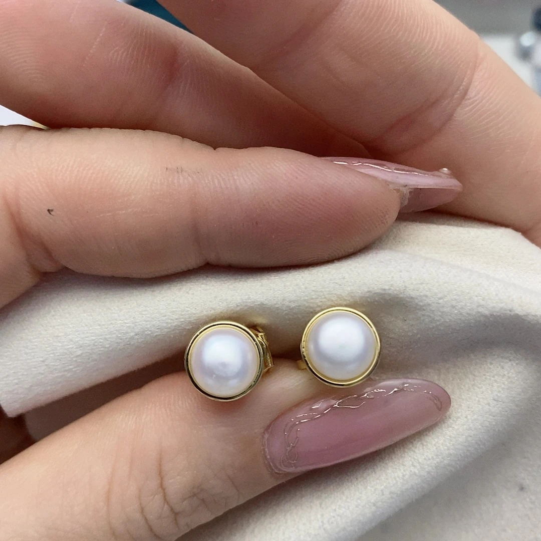 【闪购商品】淡水珍珠耳饰未镶嵌耳夹