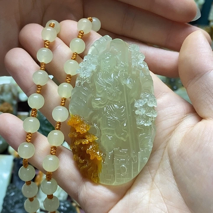 大***牛未镶嵌岫玉吊坠(赠链)