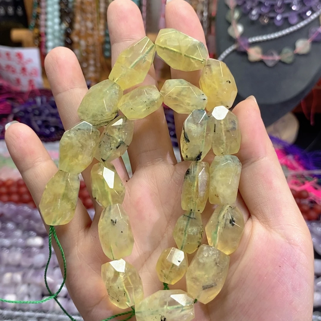 未镶嵌玛瑙/玉髓珠宝半成品黄葡萄随型一条卡14*20mm