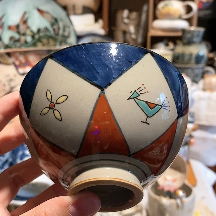 搪瓷米饭碗手绘………