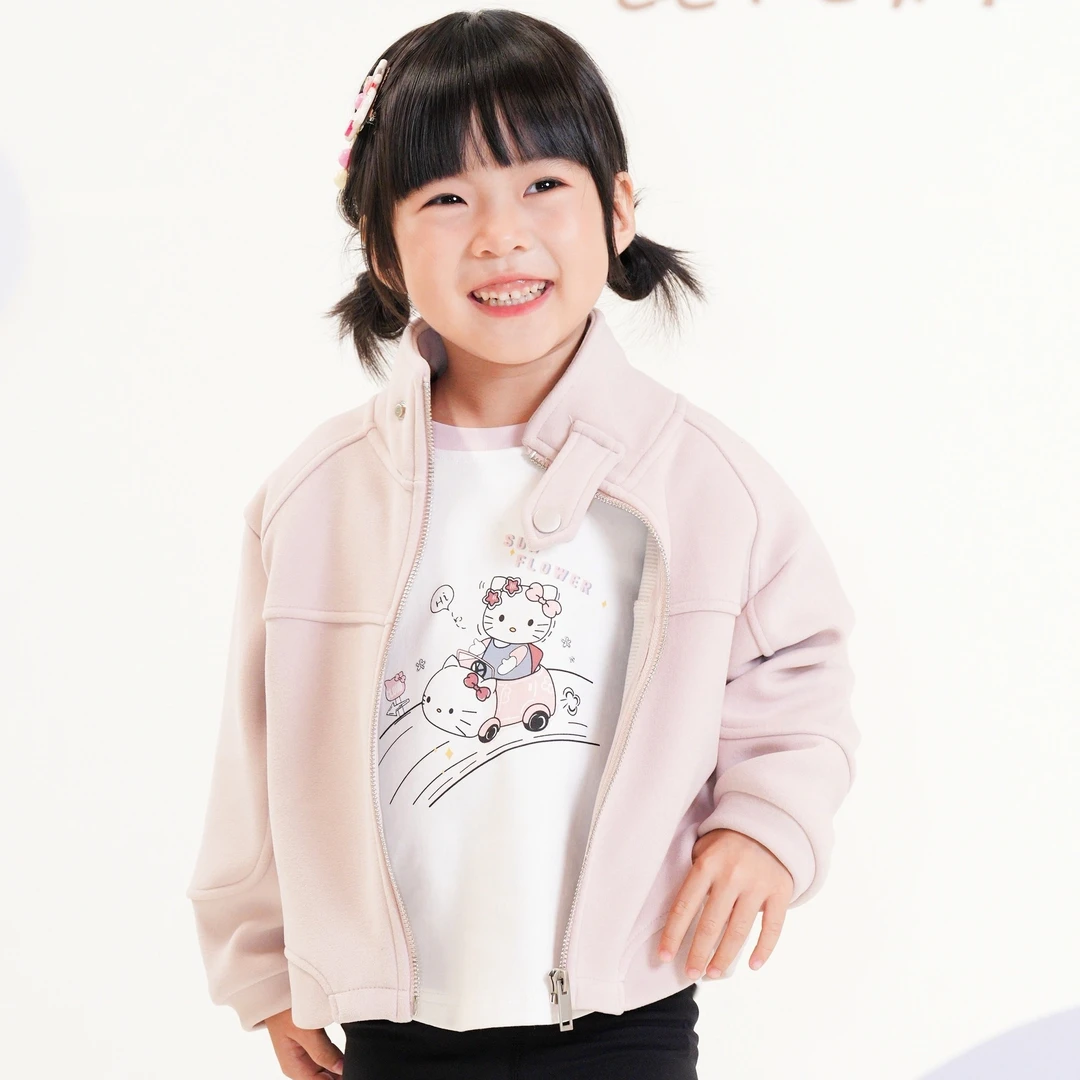 【云朵小葵】女童秋季新款洋气拉链抗静电内层发热休闲外套1114400