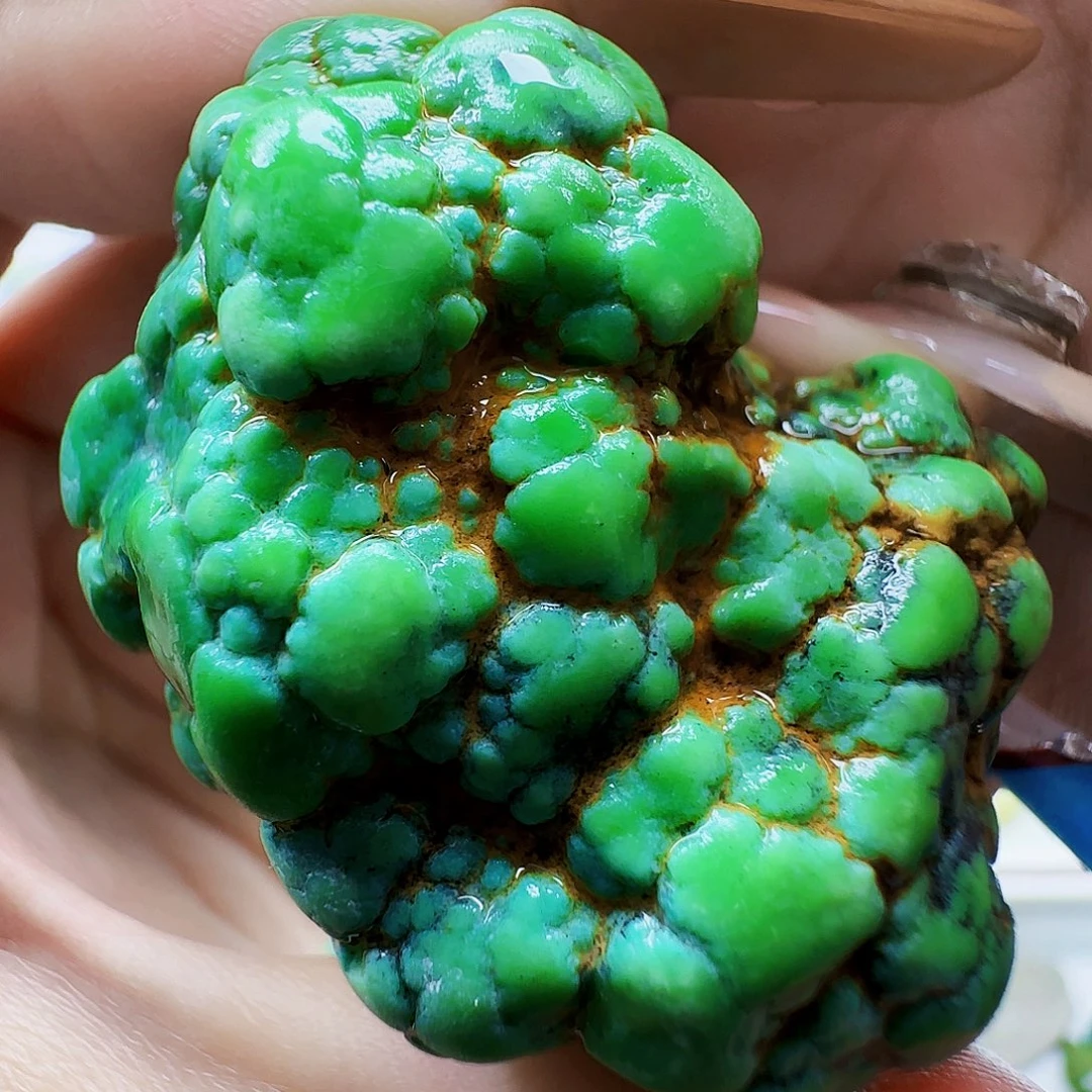 绿松石合金颈饰菜籽手把件