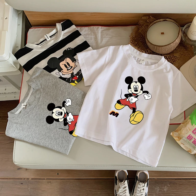 女童米奇短袖t恤夏季儿童装中小童米老鼠洋气休闲宽松半袖上衣潮